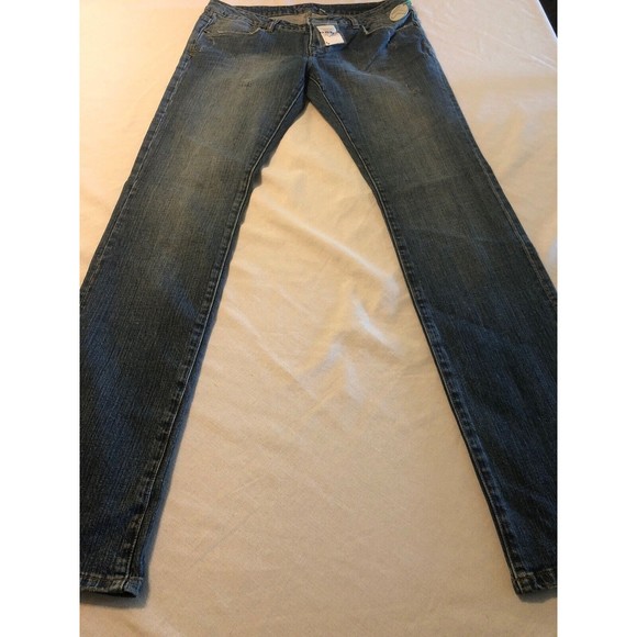 Bebe Women's Jeans Sophie Bootcut Rhinestones Distressed Size 30 X 34 NWT - Picture 2 of 10